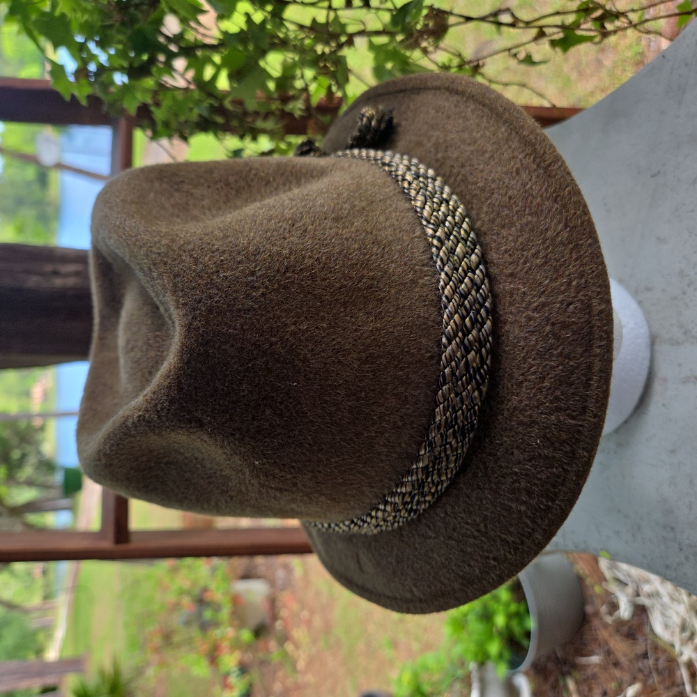 Resistol Self-Conforming Vintage Corded Rope Feather Accent Wool Fedora - Picture 6 of 13